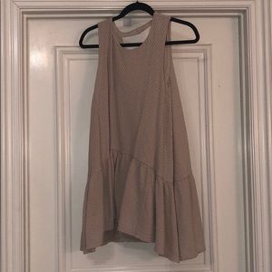 Nude Dress with Peplum on the bottom